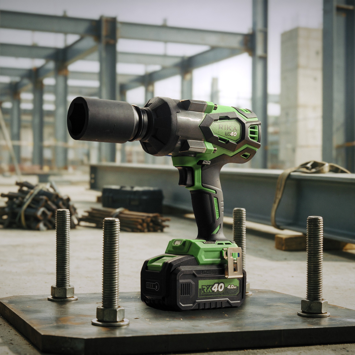 Rikä RK40 40V 3/4in Cordless High-Torque Impact Wrench | 1700Nm Nut-Busting Torque | Friction Ring | Brushless Motor | Body Only